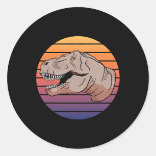 TRex Tyrannosaurus Rex Dinosaur Retro Vintage Classic Round Sticker