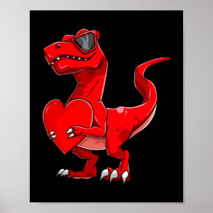 Trex Valentines Day Apparel Youth Toddler Boy Kid  Poster