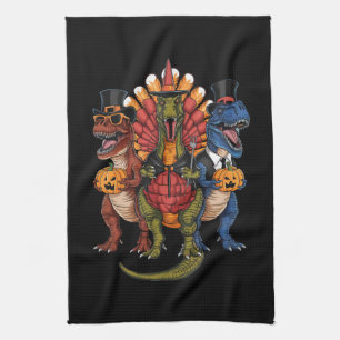 TRexgiving T-Rex Happy Thanksgiving Dinosaurs  Tea Towel