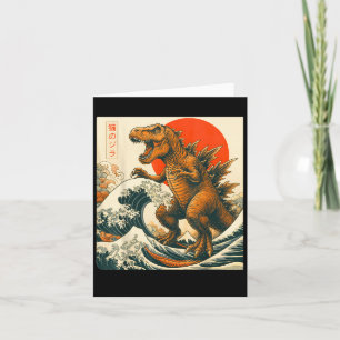 Trexzilla Trex Japanese Art Funny T.rex Gifts For  Card