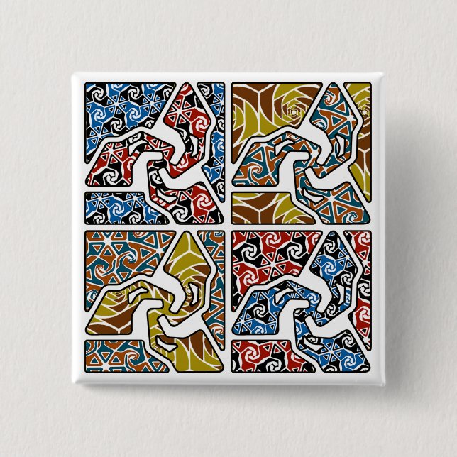 Tri-Arrows With Trippy Back Grounds 15 Cm Square Badge (Front)