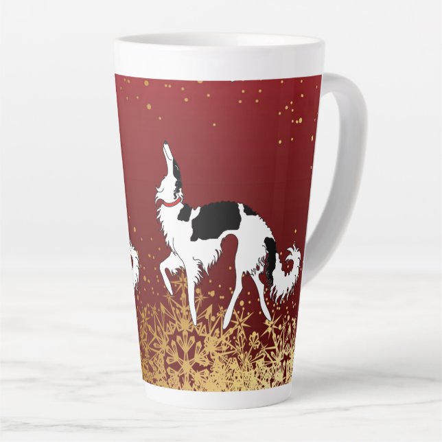Tri Ballet Borzoi Holiday Mug (Right Angle)