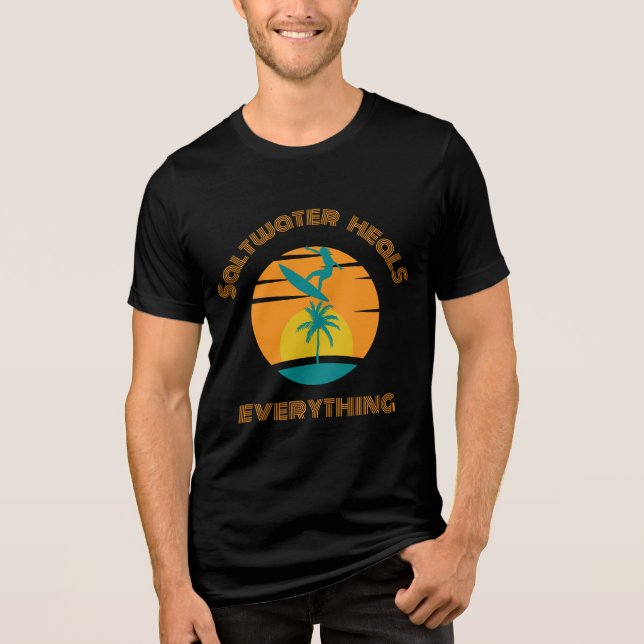  tri-blend shirt for surf lover (Front)