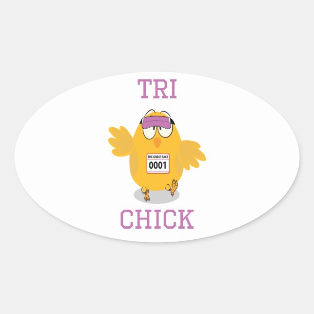 Tri Chick Oval Sticker (Front)