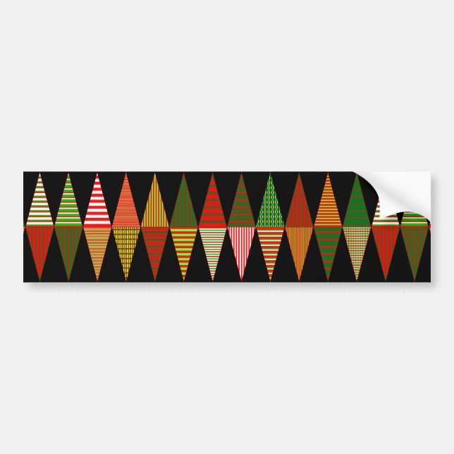 Tri Christmas Trees Bumper Sticker (Front)