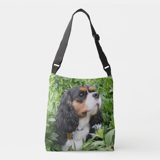 Tri Color Cavalier King Charles Spaniel Dog Crossbody Bag (Front)
