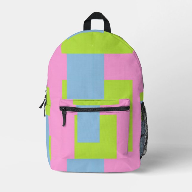 Tri Color  Printed Backpack (Front)
