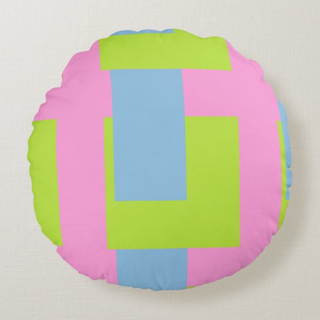 Tri Color Round Pillow (Front)