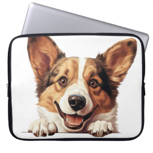 TRI-COLORED CARDIGAN WELSH CORGI DOG LAPTOP SLEEVE