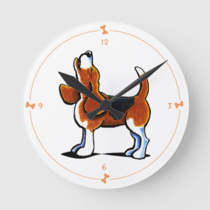 Tri-colour Beagle Bay Round Clock