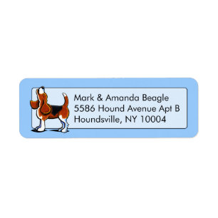 Tri-colour Beagle Bay Studio Blue Return Address Label