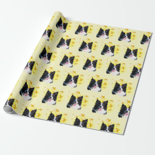 Tri Colour Border Collie is a Star Wrapping Paper