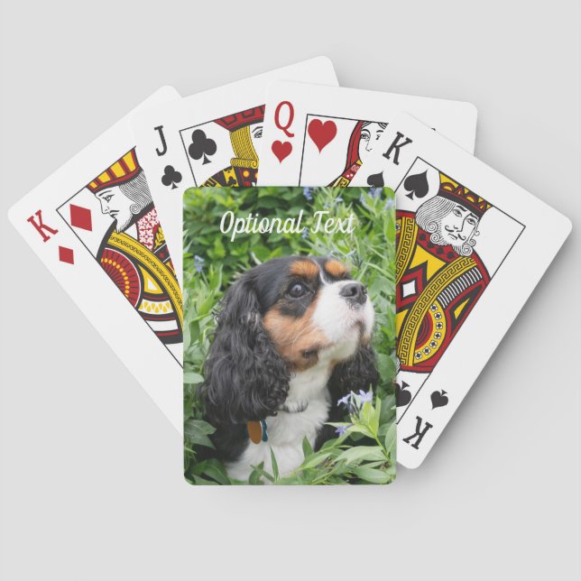 Tri Colour Cavalier King Charles Spaniel Dog Playing Cards (Back)