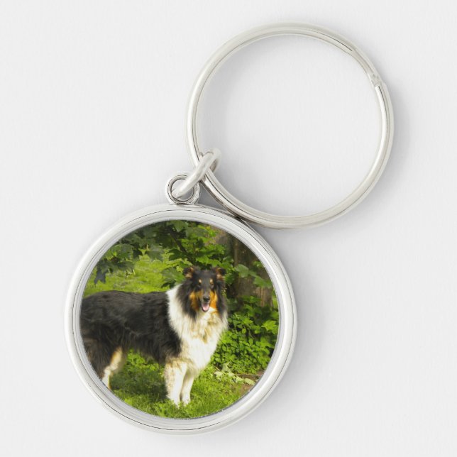 Tri Colour Collie Key Ring (Front)