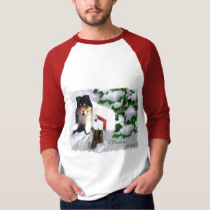 Tri-Colour Collie Puppy Christmas Gifts T-Shirt