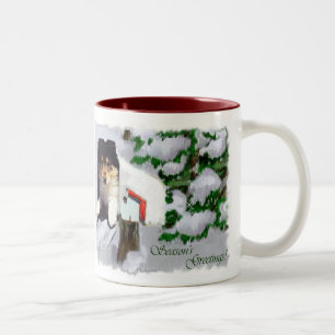 Tri-Colour Collie Puppy Christmas Gifts Two-Tone Coffee Mug