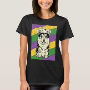 Tri Colour Corgi Jester Mardi Gras Dog Mum or Dad T-Shirt