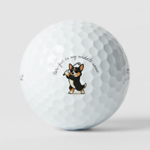 Tri-Colour Corgi 'Par-fect Is My Middle Name' Humo Golf Balls