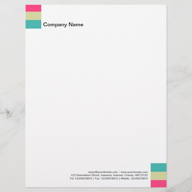 Tri-Colour Decoration 05 Custom Letterhead (Front)