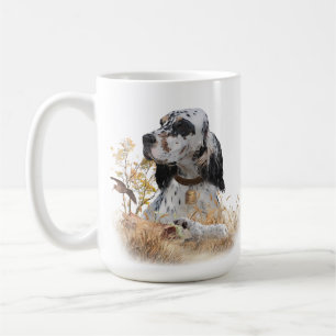 Tri Colour English Setter Art, woodcock Hunting Coffee Mug