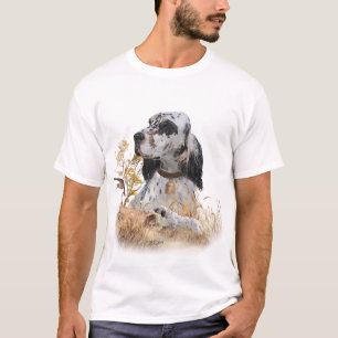 Tri Colour English Setter Art, woodcock Hunting T-Shirt