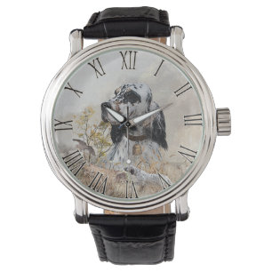 Tri Colour English Setter Art, woodcock Hunting Watch
