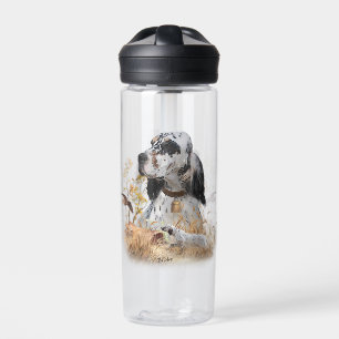 Tri Colour English Setter Art, woodcock Hunting Water Bottle