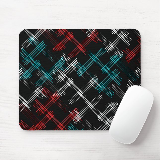 Tri-Colour Hatching Mouse Pad (With Mouse)