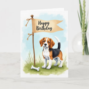 Tri Colour Hound Birthday Card