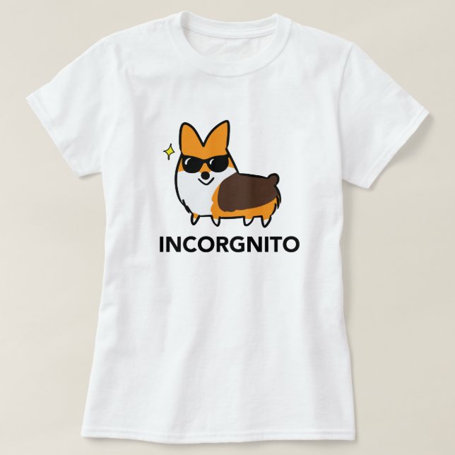 Tri-Colour Incorgnito Corgi | CorgiThings T-Shirt (Design Front)
