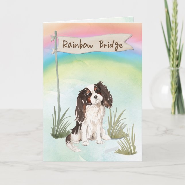 Tri Colour King Charles Spaniel Pet Sympathy Card (Front)
