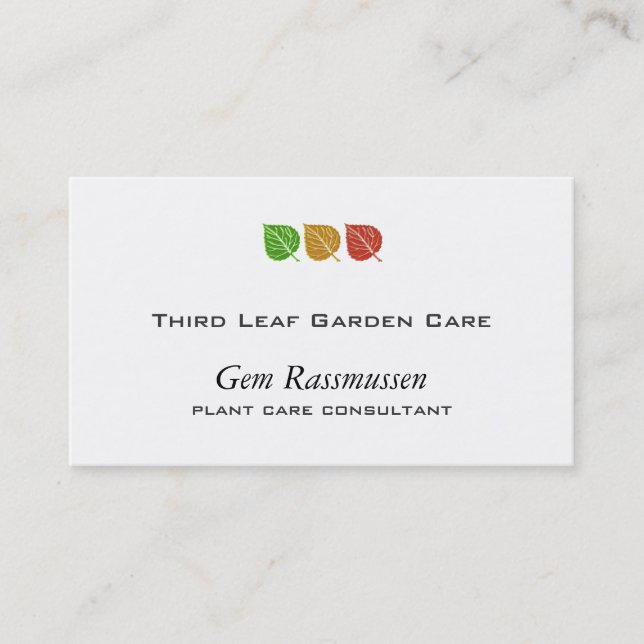 Tri-Colour Leaves Business Card (Front)