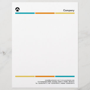 Tri-Colour Lines 02a Custom Letterhead