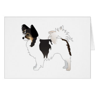 Tri-colour Papillon Toy Dog Breed Illustration Car