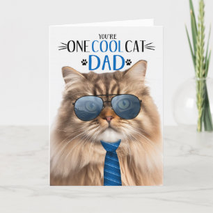 Tri Colour Persian Cat Father's Day One Cool Cat Holiday Card