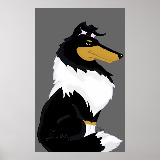 Tri-Colour Rough Coat Collie Poster Print (Front)