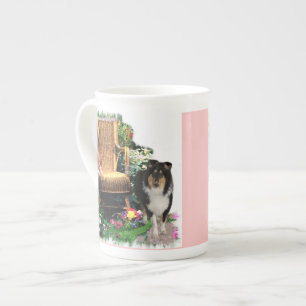 Tri Colour Rough Collie Art Gifts Bone China Mug