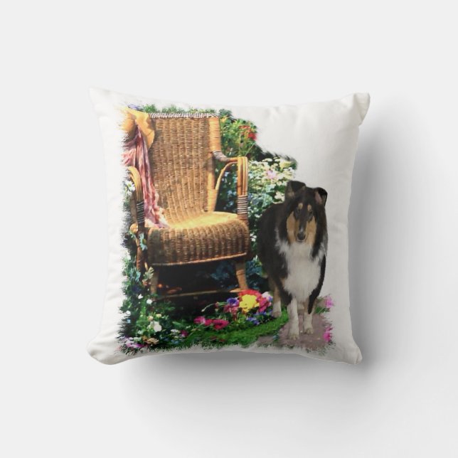 Tri Colour Rough Collie Art Gifts Cushion (Front)