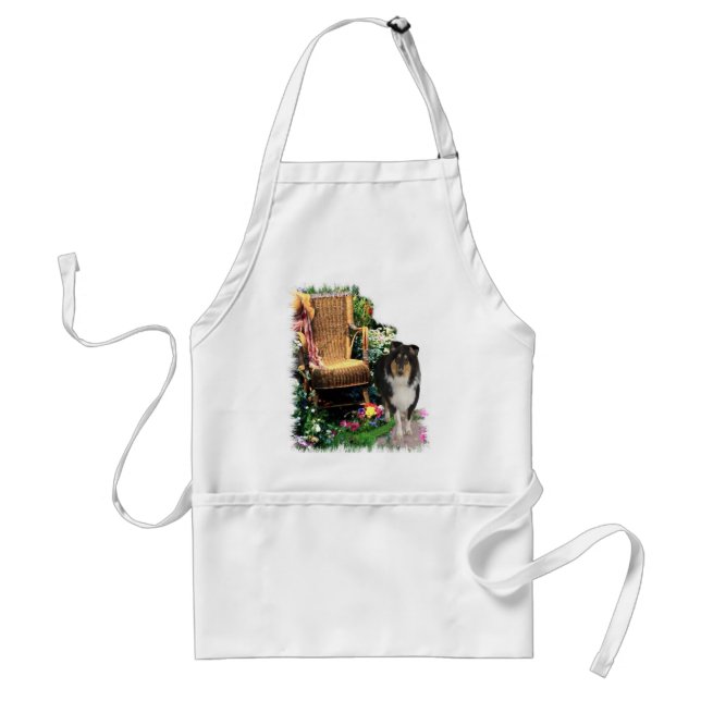 Tri-Colour Rough Collie Art Gifts Standard Apron (Front)