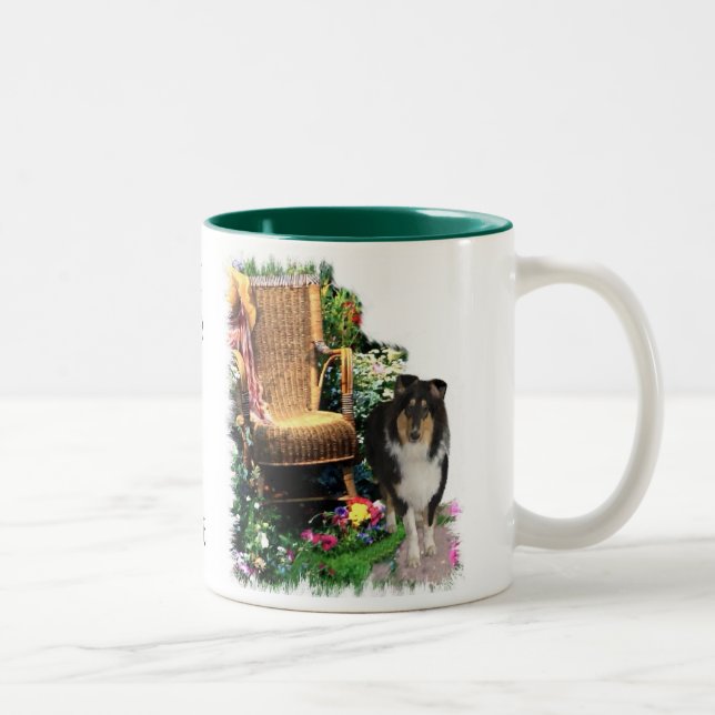 Tri-Colour Rough Collie Art Gifts Two-Tone Coffee Mug (Right)