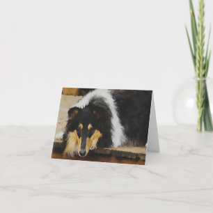 Tri Colour  Rough Collie Gifts Art Card