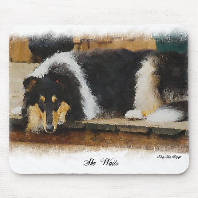 Tri Colour Rough Collie Gifts Art Mouse Pad (Front)