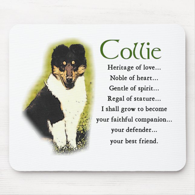 Tri Colour Rough Collie Gifts Mouse Pad (Front)