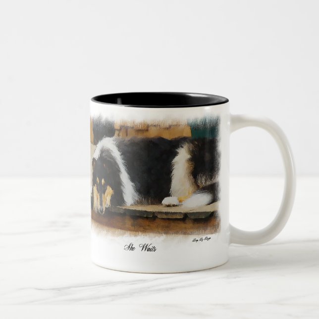 Tri-Colour Rough Collie Gifts Two-Tone Coffee Mug (Right)