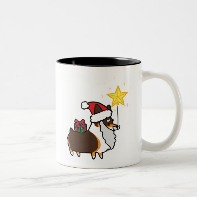 Tri-Colour Santa Corgi Mug | CorgiThings (Right)
