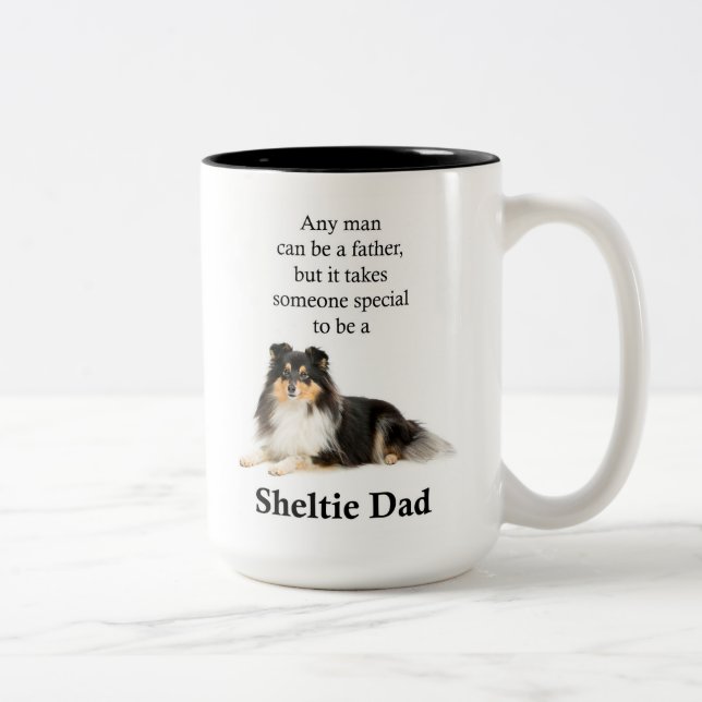 Tri-Colour Sheltie Dad Mug (Right)