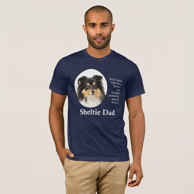 Tri-Colour Sheltie Dad T-Shirt (Front Full)