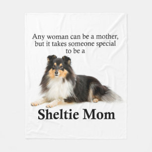 Tri-Colour Sheltie Mum Fleece Blanket