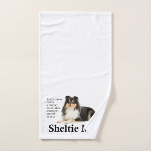 Tri-Colour Sheltie Mum Hand Towel