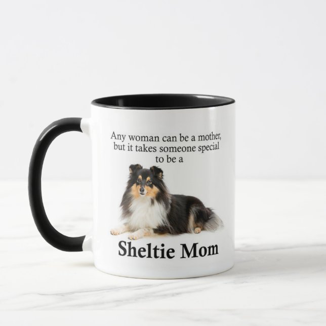 Tri-Colour Sheltie Mum Mug (Left)